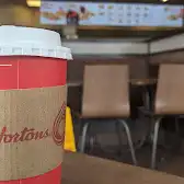 Tim Hortons storefront and interior at 311 Bell Blvd, Goffs, NS
