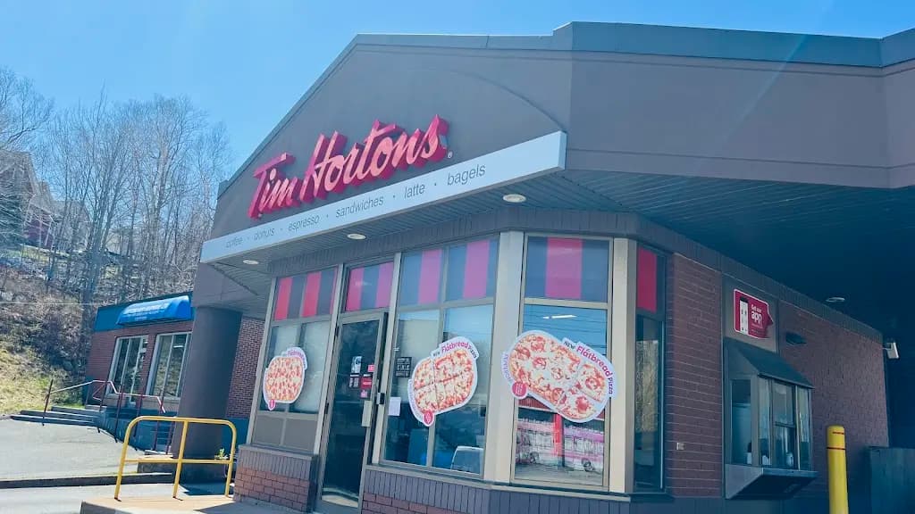 Tim Hortons storefront and interior at 200 Bedford Highway, Halifax, NS