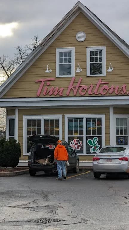 Tim Hortons storefront and interior at 4019 Eastern Ave, Parrsboro, NS