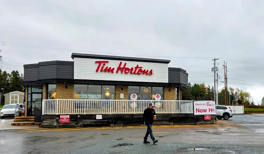 Tim Hortons storefront and interior at 85 Main St W, Stewiacke, NS