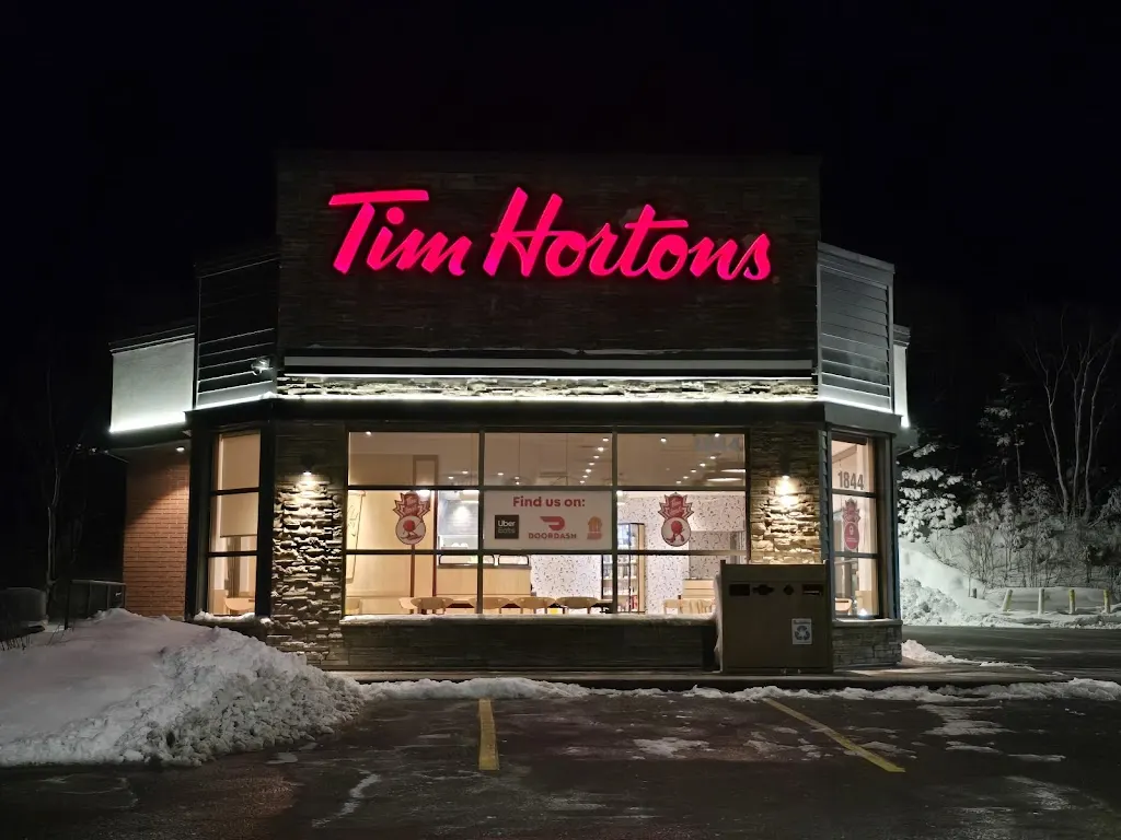 Tim Hortons storefront and interior at 1844 St Margaret's Bay Rd, Timberlea, NS