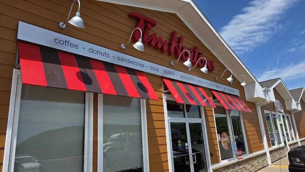 Tim Hortons storefront and interior at 9243 Transcanada Hwy, Whycocomagh, NS