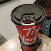 Tim Hortons storefront and interior at 503 Talbot St W, Aylmer, ON