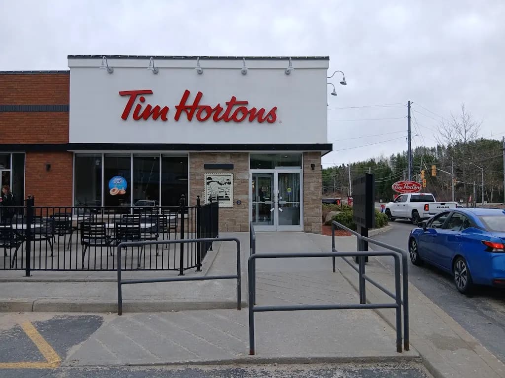 Tim Hortons storefront and interior at 4 Valley View Dr, Bancroft, ON