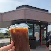 Tim Hortons storefront and interior at 80 Bayfield St, Barrie, ON
