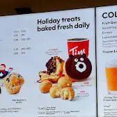 Tim Hortons storefront and interior at 5 Ashby Field Dr, Brampton, ON