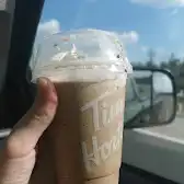 Tim Hortons storefront and interior at 5 Ashby Field Dr, Brampton, ON