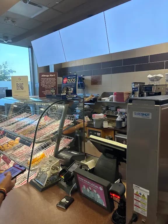 Tim Hortons storefront and interior at Sheridan College, Brampton, ON