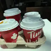 Tim Hortons storefront and interior at 1290 Colborne St E, Brantford, ON