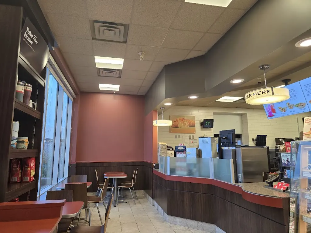 Tim Hortons storefront and interior at 29 Regional Rd 84, Capreol, ON