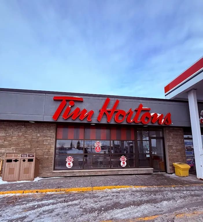 Tim Hortons storefront and interior at 10418 Hwy 7, Carleton Place, ON