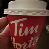 Tim Hortons storefront and interior at 41 Park Ave E, Chatham, ON