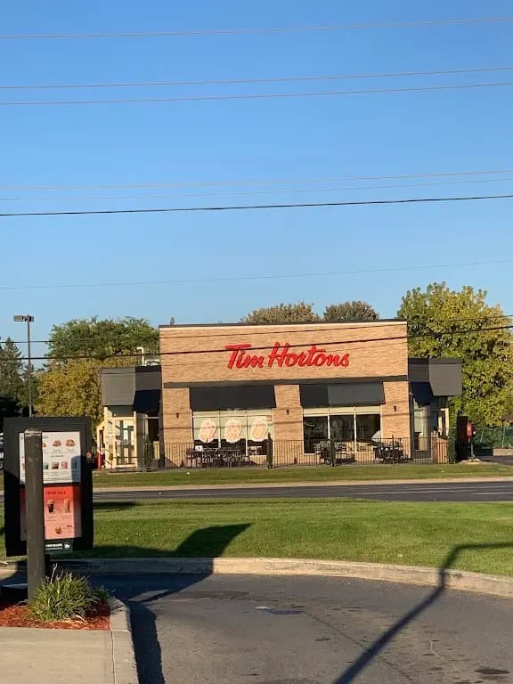 Tim Hortons storefront and interior at 1233 Brookdale Ave, Cornwall, ON