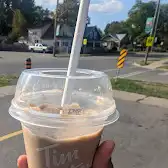 Tim Hortons storefront and interior at 282 Ridgeway Rd, Crystal Beach, ON