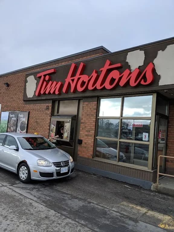 Tim Hortons storefront and interior at 570 Upper Ottawa Rd, Hamilton, ON