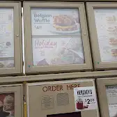 Tim Hortons storefront and interior at 894 Upper James St S, Hamilton, ON