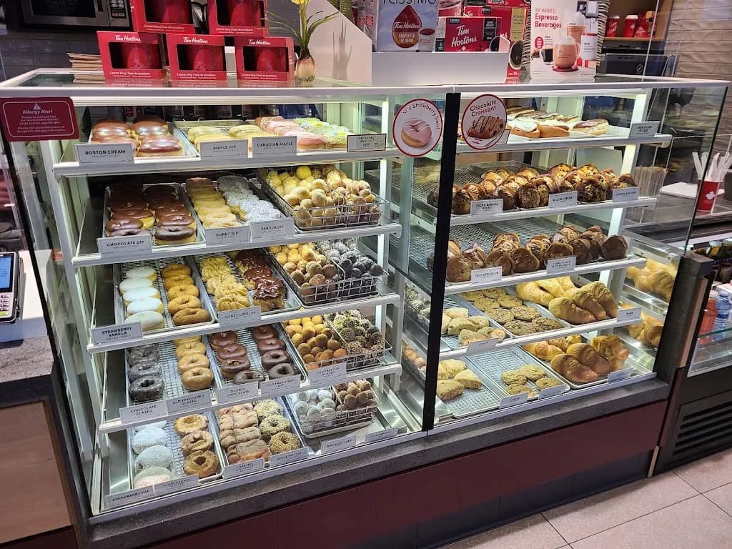 Tim Hortons storefront and interior at 969 Upper Ottawa St, Hamilton, ON
