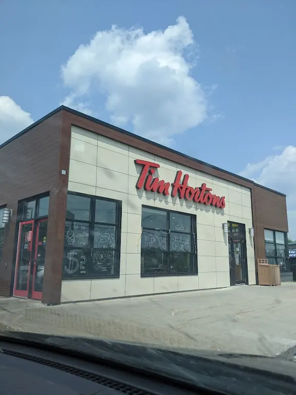Tim Hortons storefront and interior at 714 Lakeview Dr, Kenora, ON