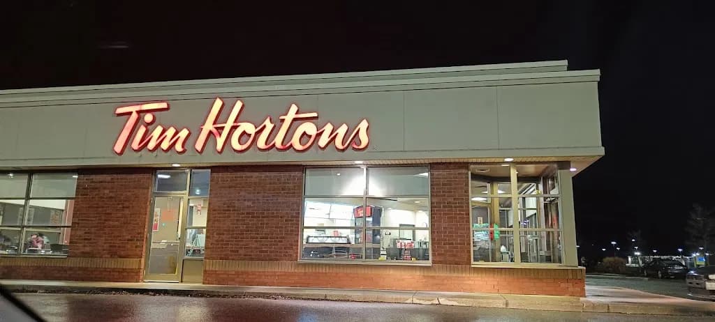 Tim Hortons storefront and interior at 1255 Fanshawe Park Rd West, London, ON