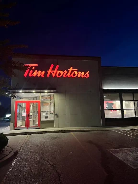 Tim Hortons storefront and interior at 4530 Colonel Talbot Rd, London, ON