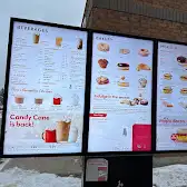 Tim Hortons storefront and interior at 7330 Markham Rd, Markham, ON