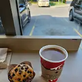 Tim Hortons storefront and interior at 30 Eglinton Ave W, Mississauga, ON