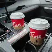 Tim Hortons storefront and interior at 2980 Argentia Rd, Mississauga, ON