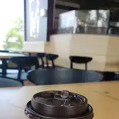 Tim Hortons storefront and interior at 3110 Argentia Rd, Mississauga, ON