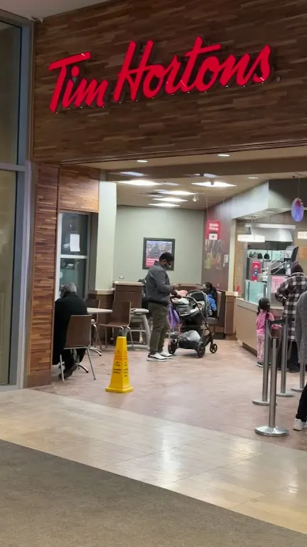 Tim Hortons storefront and interior at 5100 Erin Mills Parkway Inside The Mall, Mississauga, ON