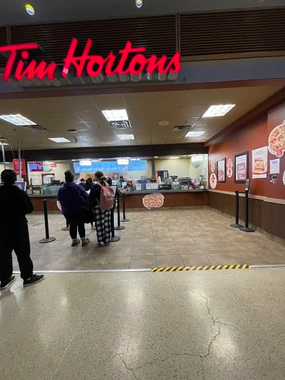 Tim Hortons storefront and interior at Credit Valley Cancer Centre - 2200 Eglinton Ave W, Mississauga, ON