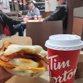 Tim Hortons storefront and interior at 235 Ontario Rd, Mitchell, ON