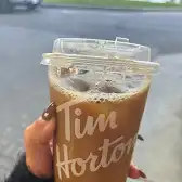 Tim Hortons storefront and interior at 800 Lawrence Ave E, North York, ON