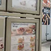 Tim Hortons storefront and interior at 587 Third Line, Oakville, ON