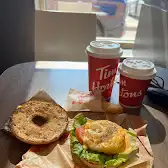 Tim Hortons storefront and interior at 1471 Harmony Rd N, Oshawa, ON