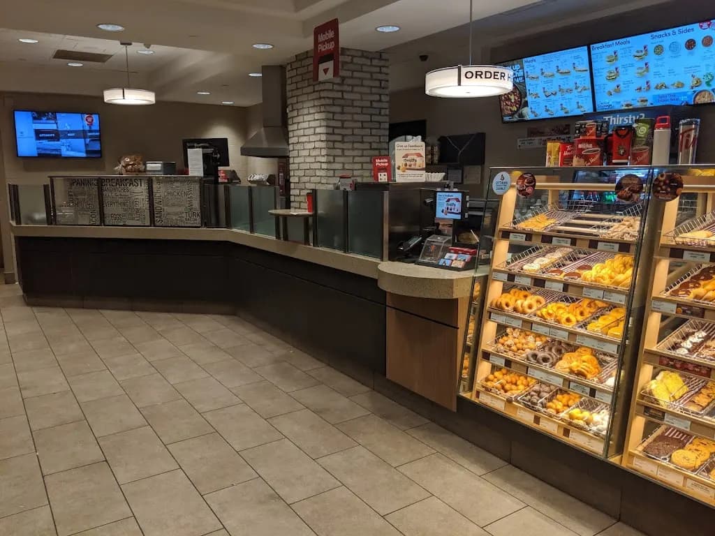 Tim Hortons storefront and interior at 330 Queen St, Ottawa, ON