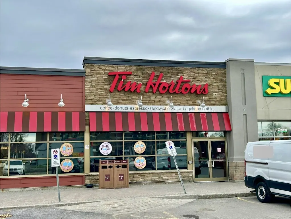 Tim Hortons storefront and interior at 2301 Navaho Dr, Ottawa, ON