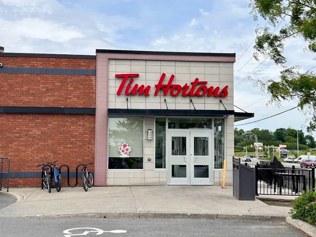 Tim Hortons storefront and interior at 4764 Bank St, Ottawa, ON