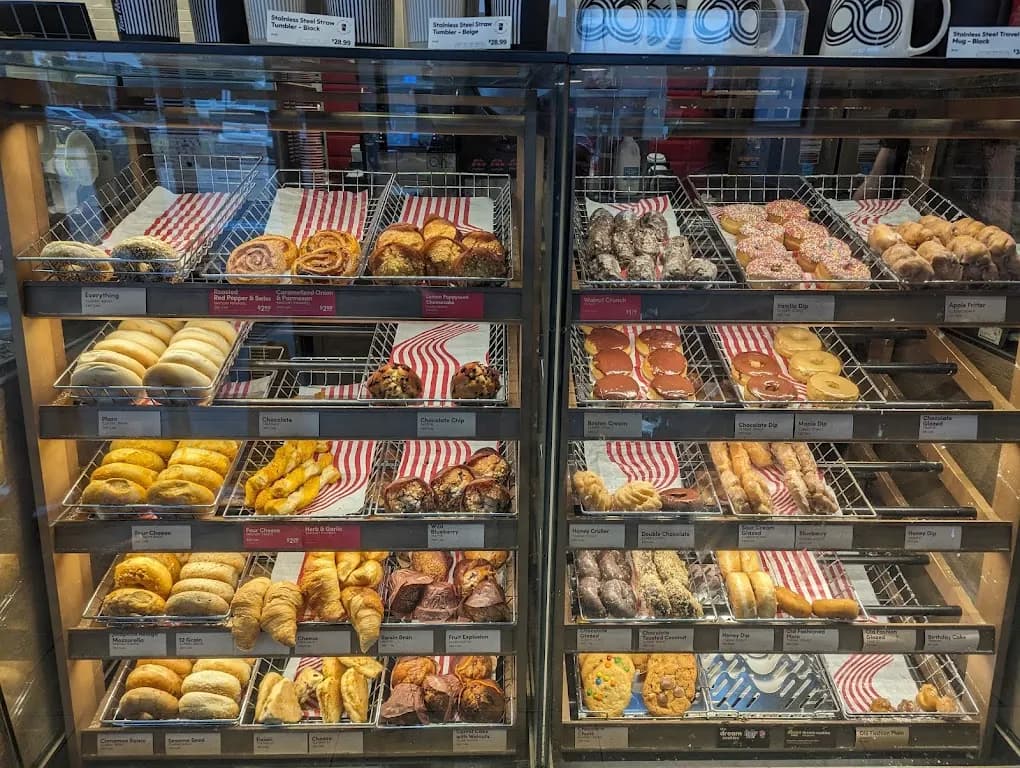 Tim Hortons storefront and interior at 1084 Rest Acres Rd, Paris, ON