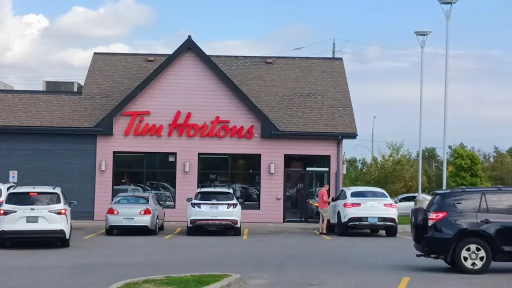 Tim Hortons storefront and interior at 1420 Crawford Dr, Peterborough, ON