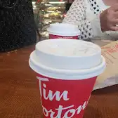 Tim Hortons storefront and interior at 742 Kingston Rd, Pickering, ON
