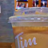 Tim Hortons storefront and interior at 75 Ashtonbee Rd, Scarborough, ON