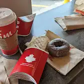 Tim Hortons storefront and interior at 627 pharmacy ave, Scarborough, ON