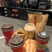 Tim Hortons storefront and interior at 1977 Kennedy Rd, Scarborough, ON