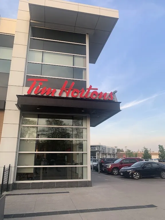 Tim Hortons storefront and interior at 2301 Brimley Rd, Scarborough, ON