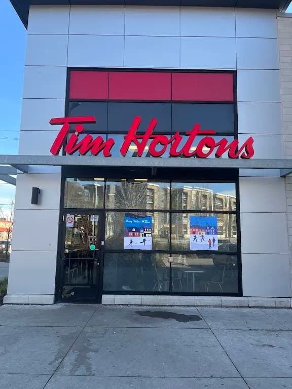 Tim Hortons storefront and interior at 4479 Kingston Rd, Scarborough, ON