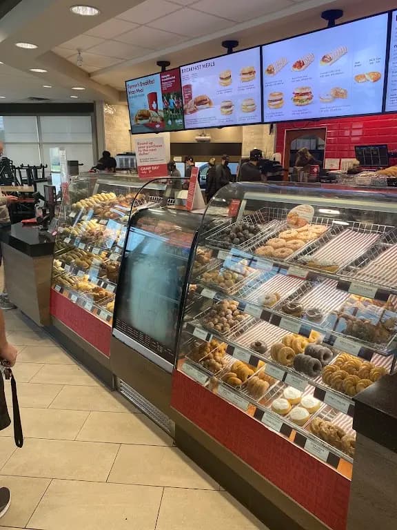 Tim Hortons storefront and interior at 13300 Tecumseh Rd East, Tecumseh, ON