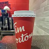 Tim Hortons storefront and interior at 580 Arthur St, Thunder Bay, ON