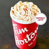 Tim Hortons storefront and interior at 743 Pape Ave, Toronto, ON