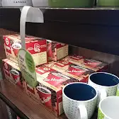 Tim Hortons storefront and interior at 9200 Weston Rd, Vaughan, ON