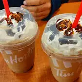 Tim Hortons storefront and interior at 401 Sunset Ave, Windsor, ON